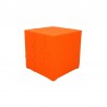 Carcasa de mini PC de aluminio KUBB revestida de cuero cosido estampado naranja